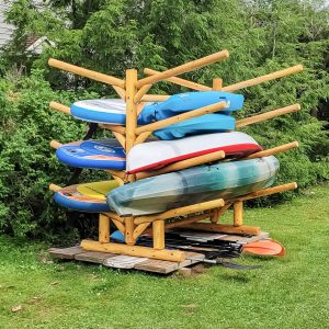 8 SUP and Kayak Storage Rack | Freestanding Log Rack | Canyon Brown Finish