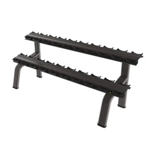 2-Tier 10 Pairs Round Tube Dumbbell Rack - Black