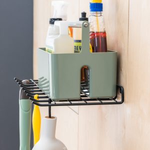 Afton Cleaning Supply Shelf With Hooks | Holds 40 lbs